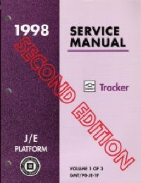 1998 Chevrolet Geo Tracker Factory Service Manual