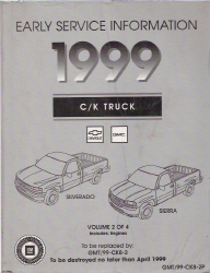 1999 Chevrolet / GMC C/K: Silverado & Sierra, Early Factory Service Factory Manual, 4 Volume Set - Softcover