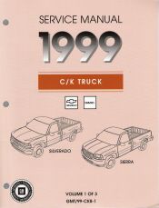 1999 Chevrolet GMC New Style C/K Truck Service Manual - 3 Volume Set