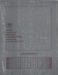 1986 Cadillac Cimarron Factory Service Manual - Intitial Edition