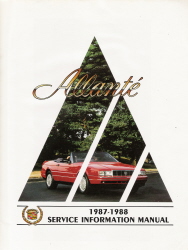 1987 - 1988 Cadillac Allante Factory Service Manual