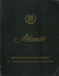 1987 - 1992 Cadillac Allante Antilock Brake and Traction Control Systems Service Manual Supplement