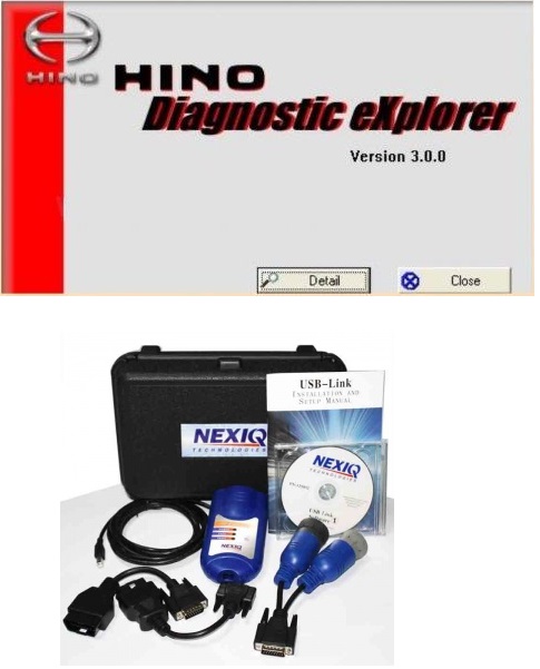 2005-2014 Hino DX Diagnostic eXplorer Software & Nexiq USB Link-2 w/ OBD-2 Cable