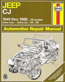 1949 - 1986 Jeep CJ Repair Manual, Haynes Repair Manual