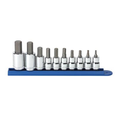 10-Piece Metric Hex Bit Socket Set - 3/8 inch and 1/2 inch Drives