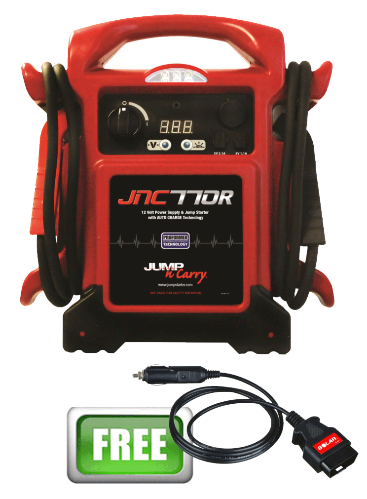 Jump N Carry 1700 Peak Amp 425 Cranking 12V Jump Starter + Vehicle Memory Saver Connector