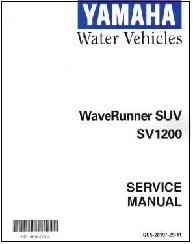 1999 - 2004 Yamaha SUV1200 Waverunner Factory Service Manual