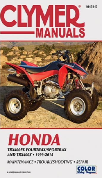 1999 - 2014 Honda TRX400EX Fourtrax / Sportrax & TRX400X ATV Clymer Repair Manual