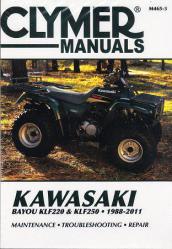 1988 - 2011 Kawasaki Bayou KLF220, KLF250 Clymer ATV Service, Repair, Maintenance Manual