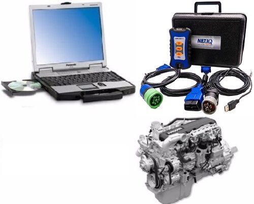 PACCAR Davie4 MX-11 & MX-13 Engine Software on Panasonic Toughbook CF-53 & Nexiq USB-Link 3 Adapter