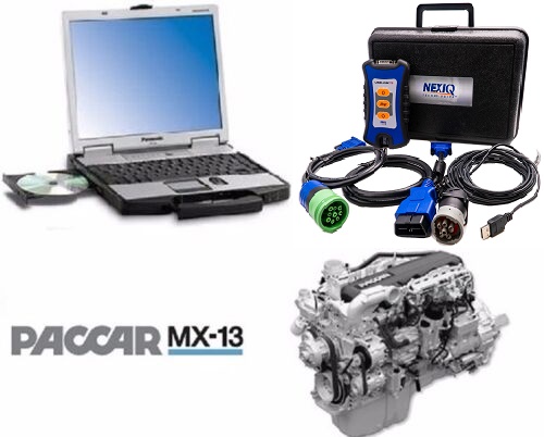 PACCAR Davie4 MX-11 & MX-13 Engine Software on Panasonic Toughbook CF-53 & Nexiq USB-Link 3 Adapter