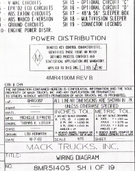 2004 - 2005 Mack Wiring Diagram Chassis Series CXN - CHN