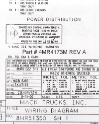 2001 - 2002 Mack Wiring Diagram Chassis Series RB - RD - DM - DMM