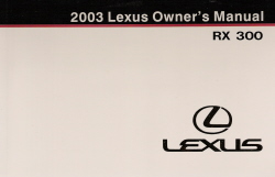 2003 Lexus RX 300 Owner's Manual