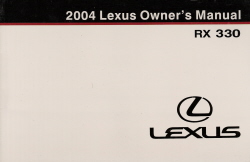 2004 Lexus RX 330 Owner's Manual