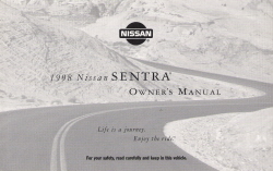 1998 Nissan Sentra Owner's Manual