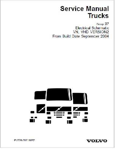 Sept. 2004 - Up Volvo VN VHD Truck Complete Electrical Wiring Diagrams