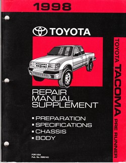 1998 Toyota Tacoma 4 Runner Factory Repair Supplement