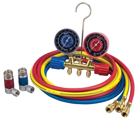 Robinair R134a Brass Manifold Hose Gauge/Coupler Kit