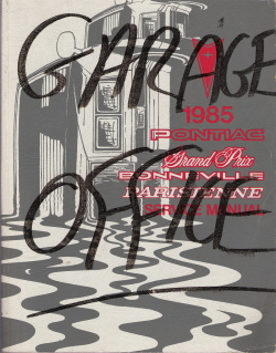1985 Pontiac Grand Prix, Bonneville & Parisienne Factory Service Manual