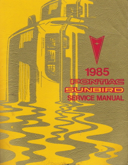 1985 Pontiac Sunbird Factory Service Manual