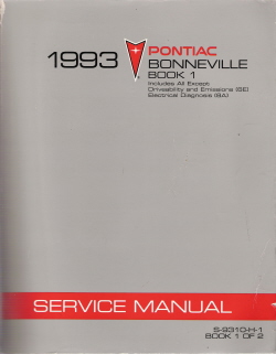 1993 Pontiac Bonneville Factory Service Manual - 2 Volume Set
