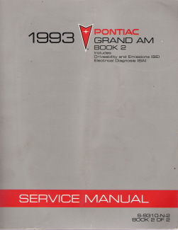 1993 Pontiac Grand Am Factory Service Manual - 2 Volume Set