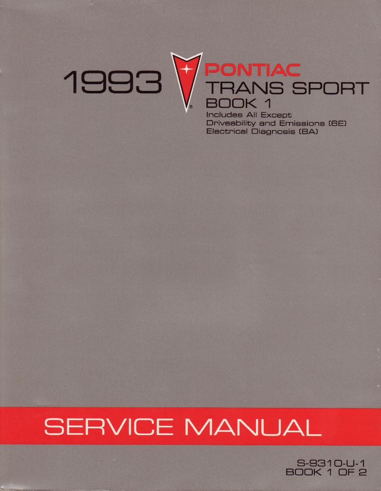 1993 Pontiac Trans Sport Factory Service Manual