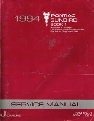 1994 Pontiac Sunbird Factory Service Manual - 2 Volume Set