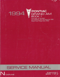 1994 Pontiac Grand Am Factory Service Manual, 2 Volume Set