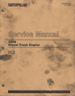 Caterpillar 3208 Diesel Truck Engine Service Manual