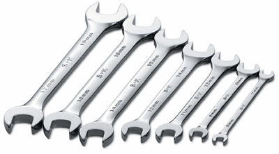 S-K 7-Piece SuperKrome Metric Open End Wrench Set