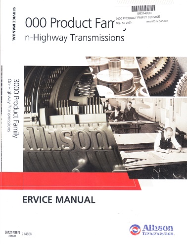 Allison 3000 Product Family On-Highway Transmissions Service Manual