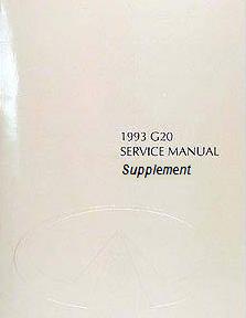 1993 Infiniti G20 Service Manual Supplement for Face-Lifted Models