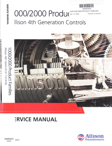 Allison 1000/2000 Series w/ 4th Generation Controls Service Manual