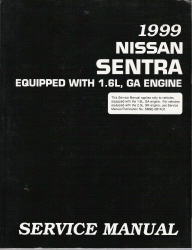 1999 Nissan Sentra Factory Service Manual