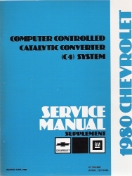 1980 Chevrolet Computer Controled Catalytic Converter (C4) System Service Manual Supplement