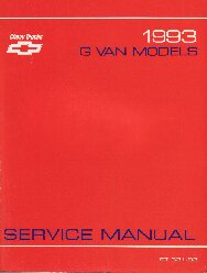 1993 Chevrolet Express & GMC Savana (G Van) Models Factory Service Manual