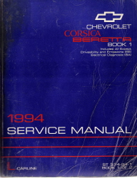 1994 Chevrolet Corsica & Beretta Factory Service Manual - 2 Volume Set