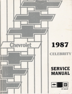 1987 Chevrolet Celebrity Factory Service Manual with Electrical Diagnosis Supplement