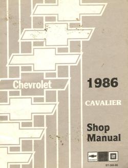 1986 Chevrolet Cavalier Factory Service Manual with Electrical Diagnosis Supplement
