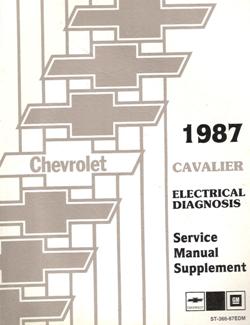 1987 Chevrolet Cavalier Factory Electrical Diagnosis Service Manual Supplement