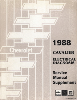 1988 Cavalier Electrical Diagnosis Service Manual Supplement