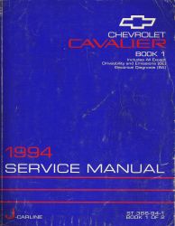 1994 Chevrolet Cavalier Factory Service Manual - 2 Volume Set