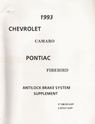 1993 Chevrolet Camaro & Pontiac Firebird Antilock Brake System Supplement