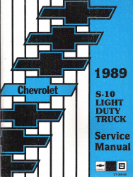 1989 Chevrolet S-10 Light Duty Truck Factory Service Manual