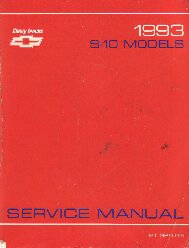 1993 Chevrolet S10 Truck Service Manual