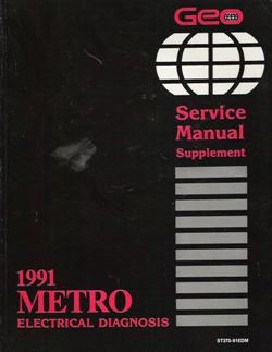 1991 Geo Metro Electrical Diagnosis Service Manual Supplement