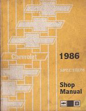 1986 Chevrolet Spectrum Factory Shop Manual