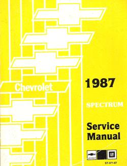 1987 Chevrolet Spectrum Factory Service Manual with Supplement Booklet
